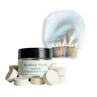 Original Rusur Steine (ruşur taşı) mit Seiden-Peelinghandschuh für das Hamam-Ritual