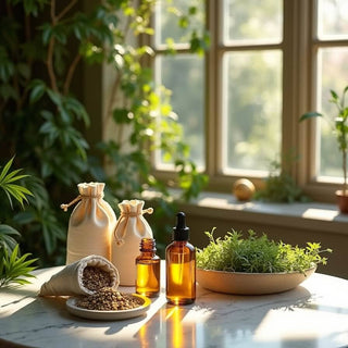 Luxurious ecochic still life set in a sunlit