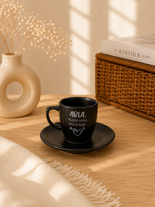 Espressotasse „Abla“ aus Keramik in Schwarz