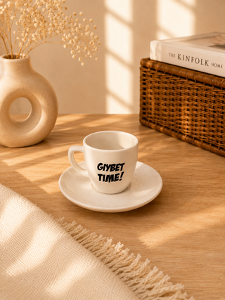 Espressotasse „Gıybet Time!“ Keramik in Weiß