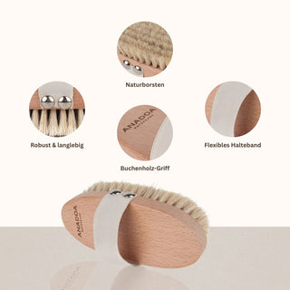 Horsehair Body Brush for Lymphatic Massage