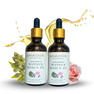 2er-Set Rizinus- & Rosenöl – Natürliche Pflege für Haar & Haut