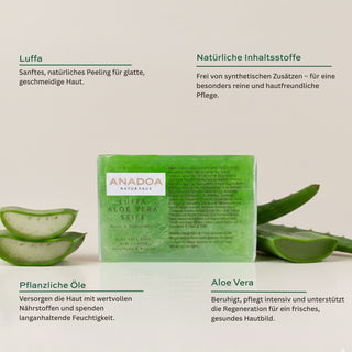 luffa aloe vera seife - natürliche inhaltsstoffe - pflanzliche öle - aloe vera