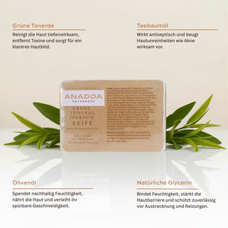 grüne tonerde teebaum seife - ph neutrale seife - handgemachte seife