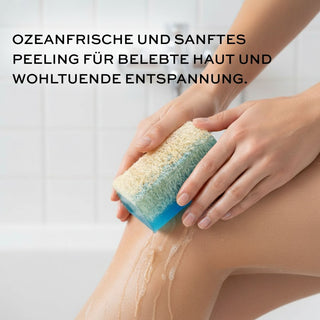 luffa ozean seife - luffaschwamm - ozeanfrische und sanftes peeling für belebte haut und wohltuende entspannung