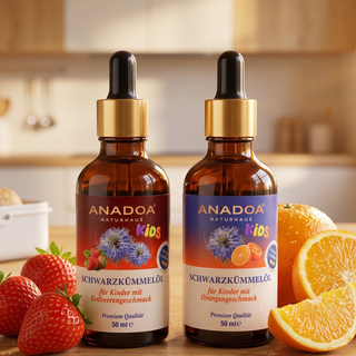 Schwarzkümmelöl für Kinder Set – Erdbeere & Orange