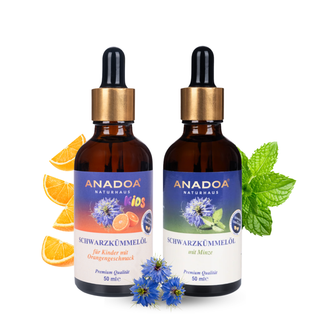 Schwarzkümmelöl mit Minze und für Kinder | Set für die Familie