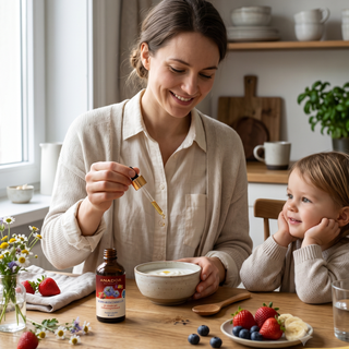 Schwarzkümmelöl für Kinder | mit Erdbeergeschmack