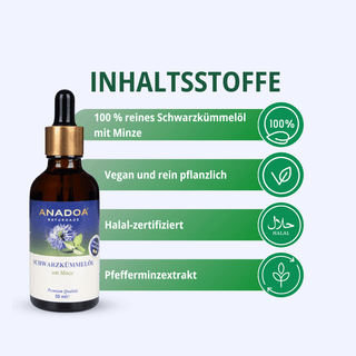 schwarzkummelol mit minze zutaten