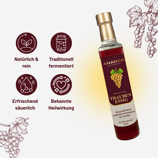 trauben essig, natürlich, traditionell, fermentiert, ersfrishen, sauerlich, bekannte heilwirkung