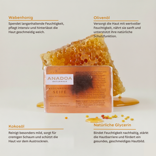 wabenhonig seife - handgemachte seife - ph neutrale seife - wabenhonig - olivenöl - kokosöl - natürliche glycerin