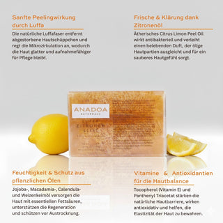 luffa zitronen seife - sanfte peelingwirkung durch luffa - vitamine & antiocidantien
