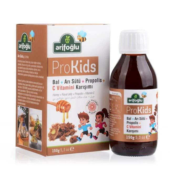 PROkids: Bio-Honig mit Orangengeschmack + Bio-Propolis-Extrakt (auf Wasserbasis) + Bio-Gelée Royale + Vitamin C-Mix für Kinder. - Anadoa Naturhaus